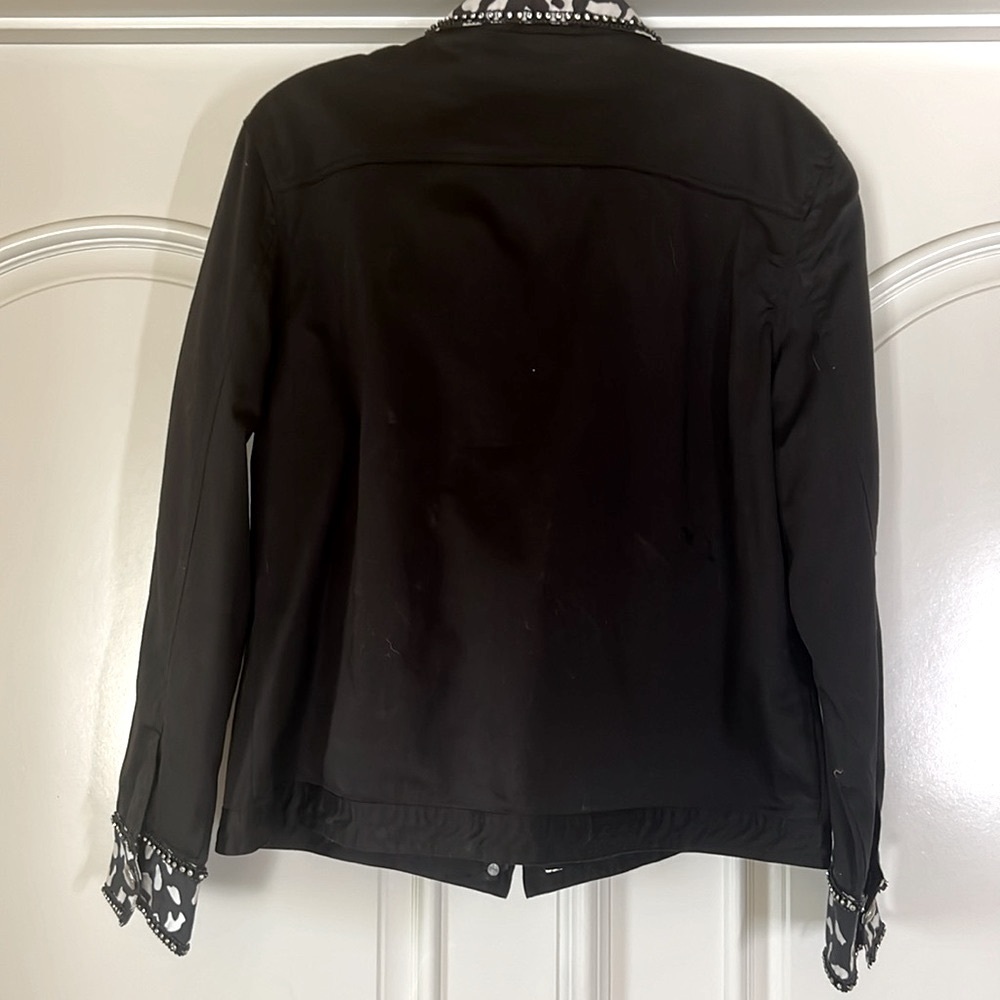 Black Western rhinestone woman’s jacket. Size L - Picture 4 of 12